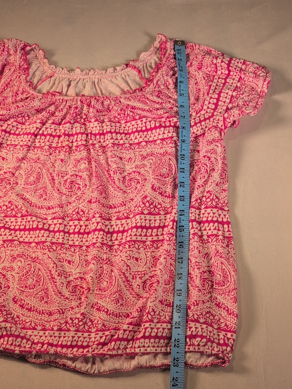 Lane Bryant Fun & Flirty Pink and White Print Top Size 14/16 - Picture 6 of 7